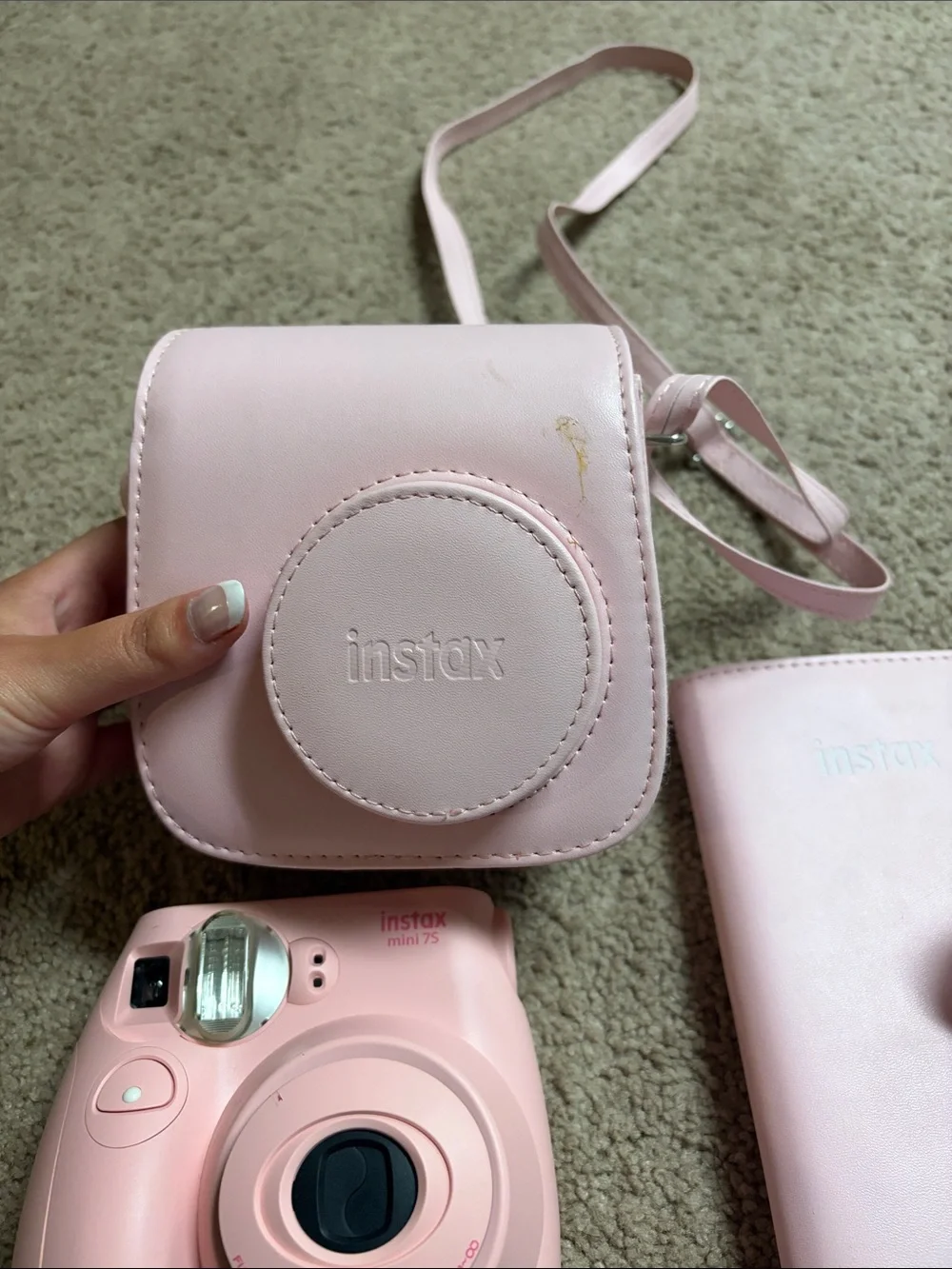 Instax Mini Pink Instant Camera with Matching Case & Album